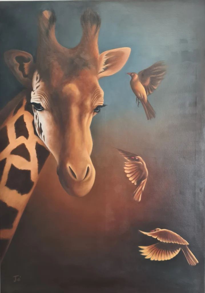 Giraffe with Oxpeckers